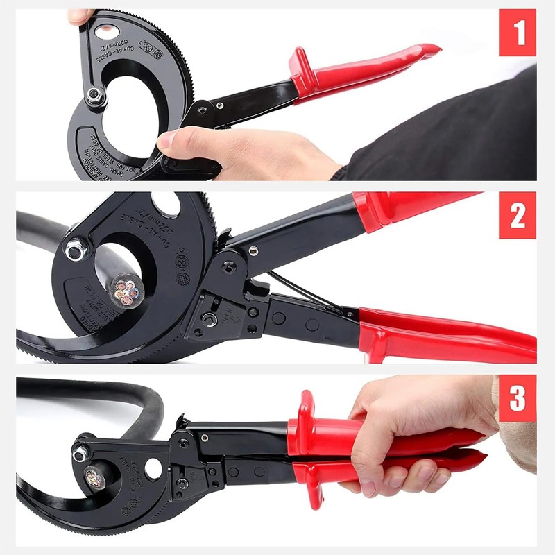 Jargrovs Cable Cutter with Ratchet, Cable Cutter, HS-520A Ratchet Cutter