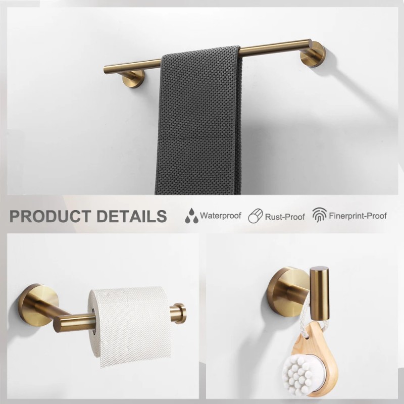 Elegant Lever Design Bathroom Accessories Single Towel Bar Robe Hooks
