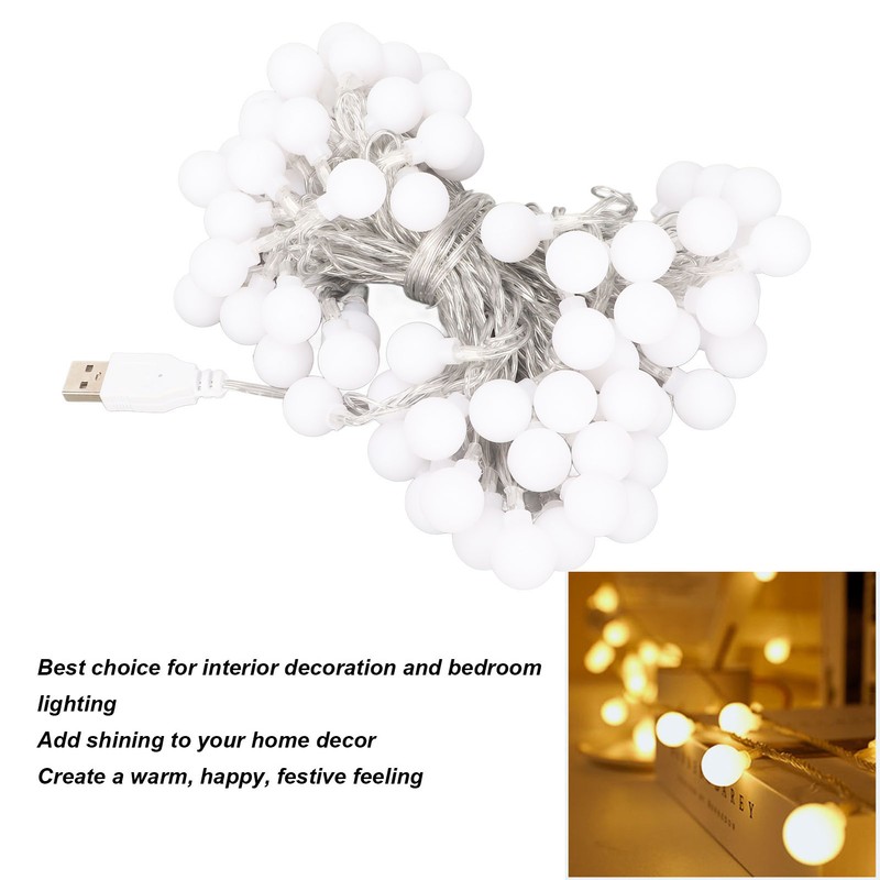 Ball String Lights Waterproof USB Port Power Supply LED Decorative