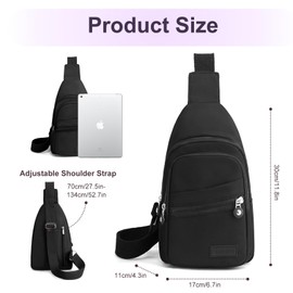 Aucuu Sling Bag Chest Bag, Waterproof Shoulder Bags, Anti Theft Crossbody Bags, Lightweight Crossbody Backpack with Earphone Hole for Women Men for Sports Outdoor Travel Hiking