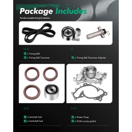 SCITOO Timing Belt Kit TBK257 Timing Belt Water Pump Kit 1994-2001 for Lexus ES300 1999-2003 for Lexus RX300 1995-2004 for Toyota Avalon 1994-2001 for Toyota Camry 1998-2003 for Toyota Sienna