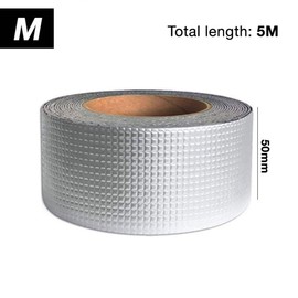 Butyl Tape Aluminium Foil Tape, Thickened Waterproof Sealing Tape for RV Repair, Window Sealing, Boat and Pipe Sealing, Roof Leak Patching, Joint Leakage, Silver (50mm (5M Lenght))