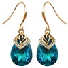 Navachi 18k Gold Plated Crystal Water Drop Lake Blue Zircon