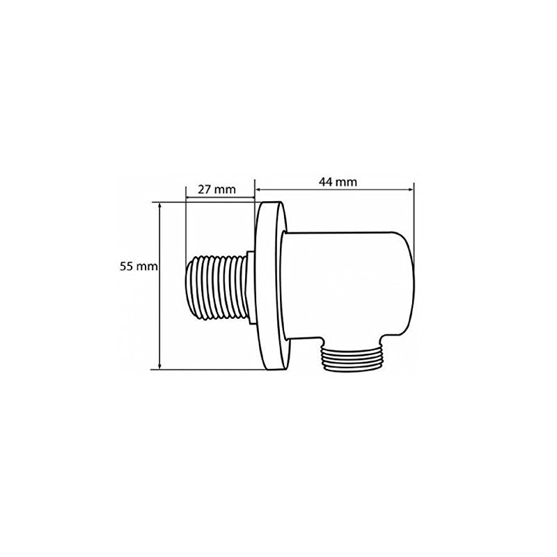 Designer Wall Connection Elbow for Shower Hose 1/2 Inch Chrome-Plated