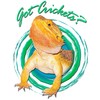 CafePress Bearded Dragon Got Crickets 4 Matte Folded Greeting Card