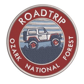 Roadtrip! Ozark National Forest, Arkansas Embroidered DIY Iron on or Sew-on Decorative Patch Badge Emblem Appliques ~ Explore Wander Adventure Souvenir Series