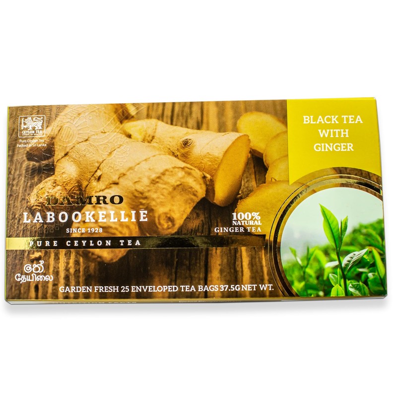 MSSDK Solutions Ginger Flavored Ceylon Black Tea, Enveloped 25 Tea