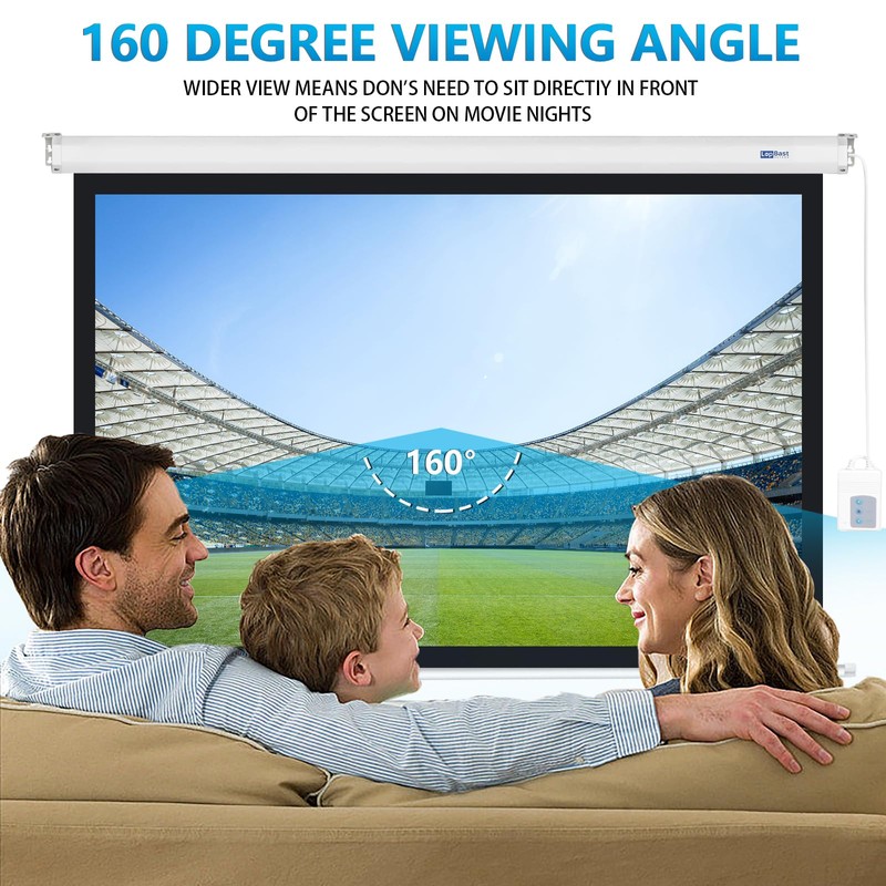 LopBast Screen 100" Motorized Projector Screen - Indoor and Outdoor
