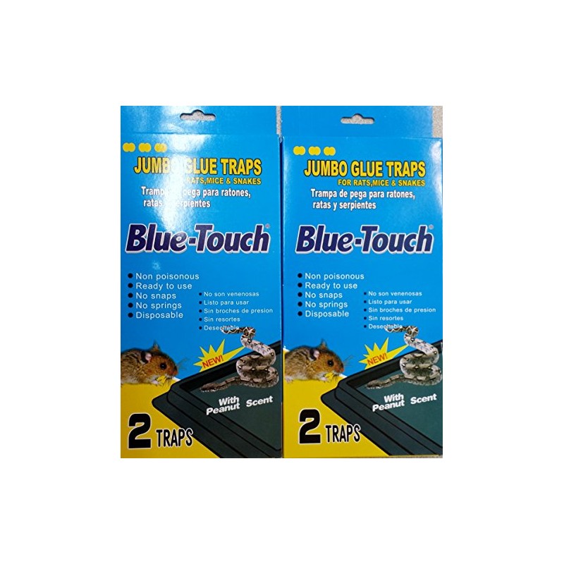 2 Packs of 2 Blue-Touch Jumbo Rat, Mice, and Snake