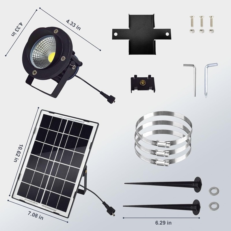 Flag Pole Light Solar Powered, Solar Flagpole Lights Metal Clamp