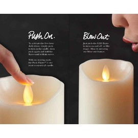 RAZ IMPORTS INC Push Flame Flameless Battery Operated LED Pillar Candle Ivory 3.5"x 5" , for Home Décor, Holiday and Gift