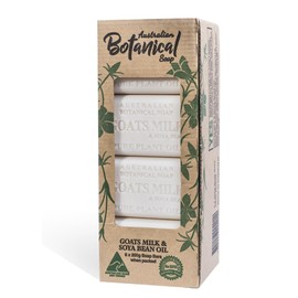 Australian Botanical Soap Goats Milk Bars, 6.6 oz Each, Pack of 8, Triple Milled with Soya Bean Oil & Organic African Shea Butter, Cleansing Bar Soap, Packaging May Vary