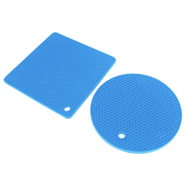 5 PCS 2 Round 3 Square Silicone Honeycomb Mat Multipurpose
