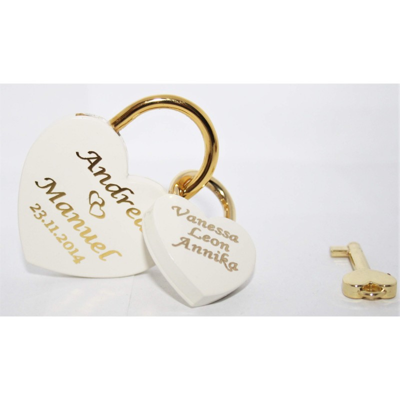 Family Lock Love Lock Heart Large + Small in Red,