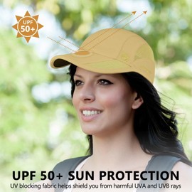GADIEMKENSD Unstructured Quick Dry Sports Cap Outdoor Sun Protective Unisex, Yellowish