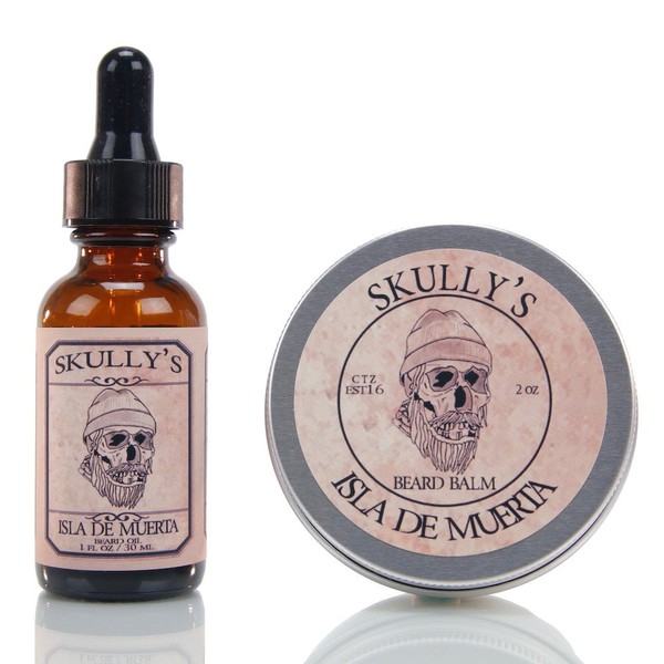 Skully's Isla De Muerta Beard Oil 1 oz & Beard Balm 2 oz, Beard kit