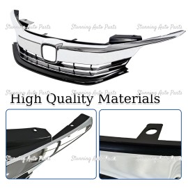 Stunning For 2016-2017 Honda Accord 4 Door Chrome Front Upper Hood Mesh Grille HO1200229