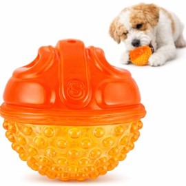 PETS&MORE | Pelota Masticable para Perros | Juguete Mordedor Chillón de Goma | Dos Texturas Diferentes | Ideal para Perros Pequeños y Medianos | Reduc