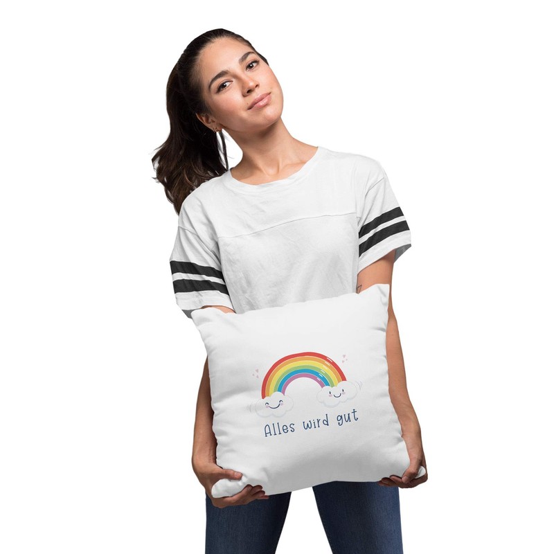 MoonWorks® Cushion Cover Rainbow Everything Will Be Good Courage Gift