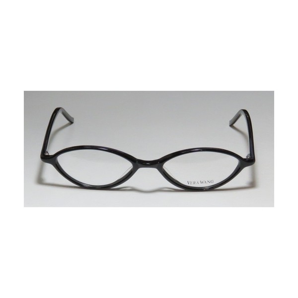 Vera Wang V18 For Ladies/Young Women/Girls Designer Full-Rim Shape Comfortable Original Case Sleek Eyeglasses/Eyeglass Frame (49-17-136, Black)