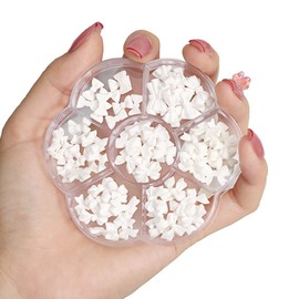 Sokfone 3D Butterfly Nail Art Charms White Matte Simple Resin Bow Tie Design Decoration Nail Charms DIY Crafts Nail Accessories Nail Decorations for Women and Girls