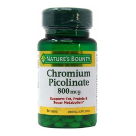 Natures Bounty Mega Picolinato de Cromo 800 mcg 50 tabletas cromo de alta potencia favorece el metabolismo del azcar las grasas y las protenas sin... 