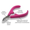 Cuticle Nippers Stainless Steel Pink Handle Manicure Pliers Cutting Length