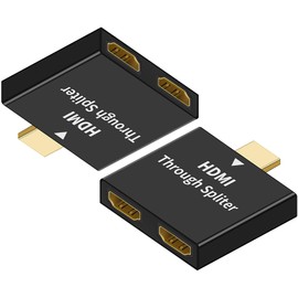 tunghey 2Pack HDMI Splitter Adapter -HDMI Splitter 1 in 2 Out HDMI Male 1080P to Dual HDMI Female 1 to 2 Way, for HDMI HD, L-CD, TV Support Two TVs at The Same Time