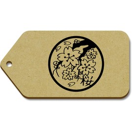 Azeeda 10 x Large 'Japanese Cherry Blossom' Wooden Gift Tags (TG00010401)