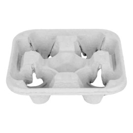 Porta Vasos De Cafe Biodegradable 4 Cavidades -150 Piezas                                                                                             