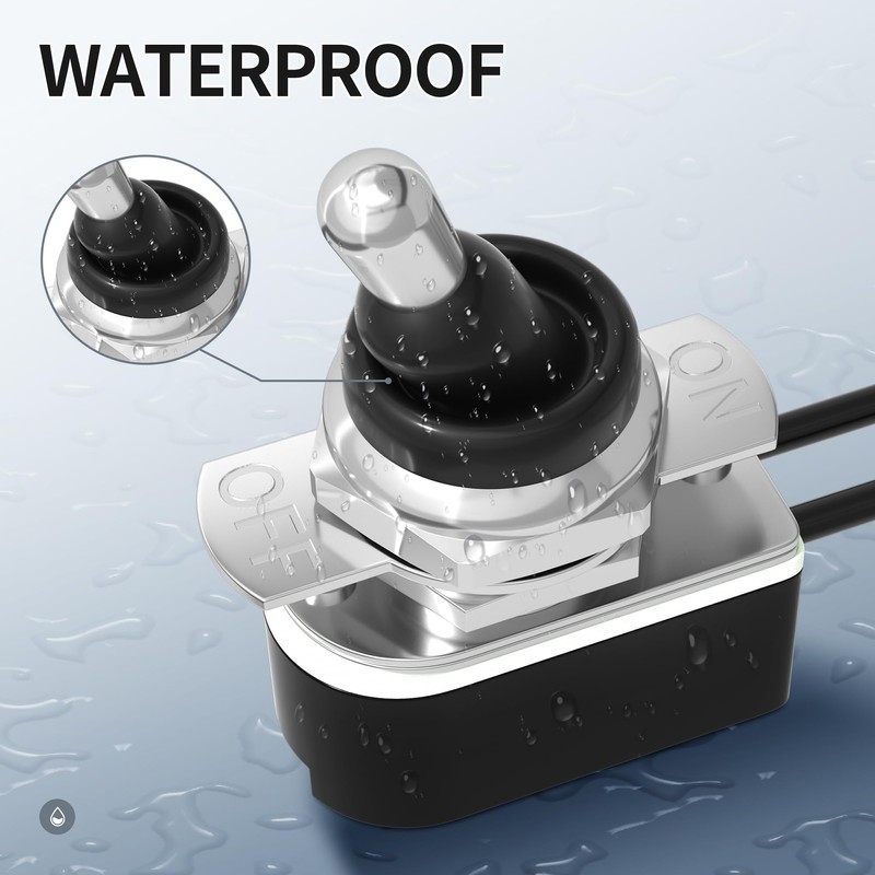 RVBOATPAT 4PCS Waterproof Toggle Switch 12V, Spst 2 Pin On