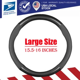 WECARTOOL for Toyota Highlander 2001-2026 Carbon Fiber Car Steering Wheel Cover 15-16inch