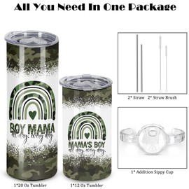 Mama's Boy Matching Camo Mom And Boy Tumbler Set - Mother's Day Gift