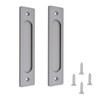 MiJunHD Recessed Sliding Door Pull, 2Pcs Rectangular Matte Gray 180