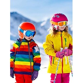 2 pares de guantes para niños de invierno, nieve, impermeables, gruesos, cálidos, resistentes al viento, para niñas y niños