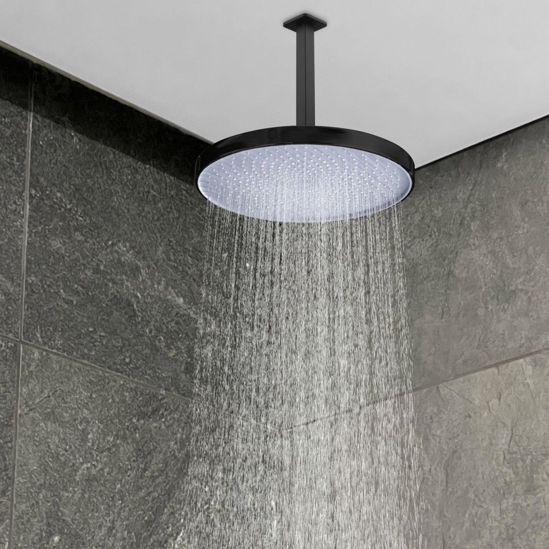 Voolan Shower Arm with Flange, Ceiling Mounted Fixed Shower Pipe,