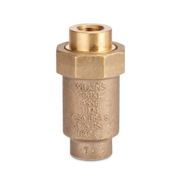 Wilkins 1/4" Dual Check Valve Bronze Sweat Connection Potable Water