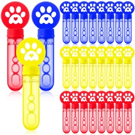 Rotatingpals 24 Pcs Dog Paw Bubble Wands Mini Bubble Party Favor Toys for Kids Toddlers Birthday Goody Bag Stuffer Filler Summer Outdoor Classroom Reward Back to School Gifts