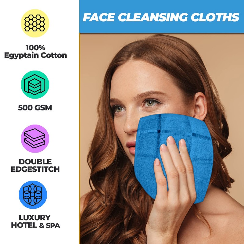Towelogy® Premium Flannel Face Cloth 3-Pack 100% Egyptian Cotton Ring