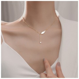 Inilbran Boho Crystal Y Lariat Necklace Gold Wing Y Necklace Vintage Rhinestone Y Drop Necklace Chain Long Crystal Wing Choker Necklace Jewelry for Women and Girls
