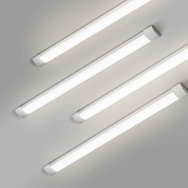 colmeguna 4 Packs 4FT LED Batten Light, Ultra-Thin Slim Ceiling Surface Mounted Light, 40W, 4000K, IP20, LED Ceiling Lamp for Garage, Shop, Hallway, Office, Market
