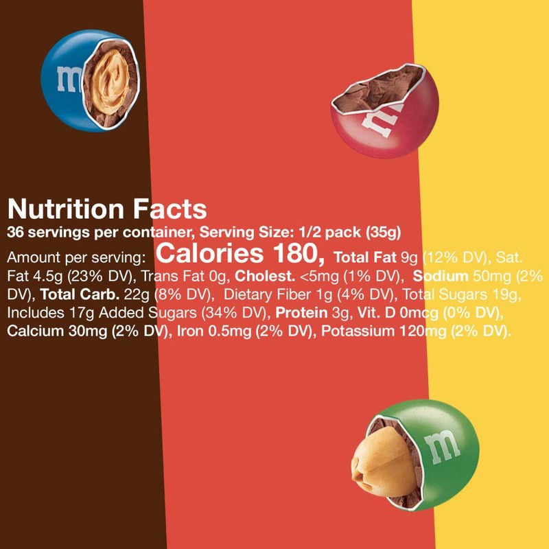 M&M'S Milk Chocolate Candy, Variety Pack, Milk Chocolate, Peanut, and