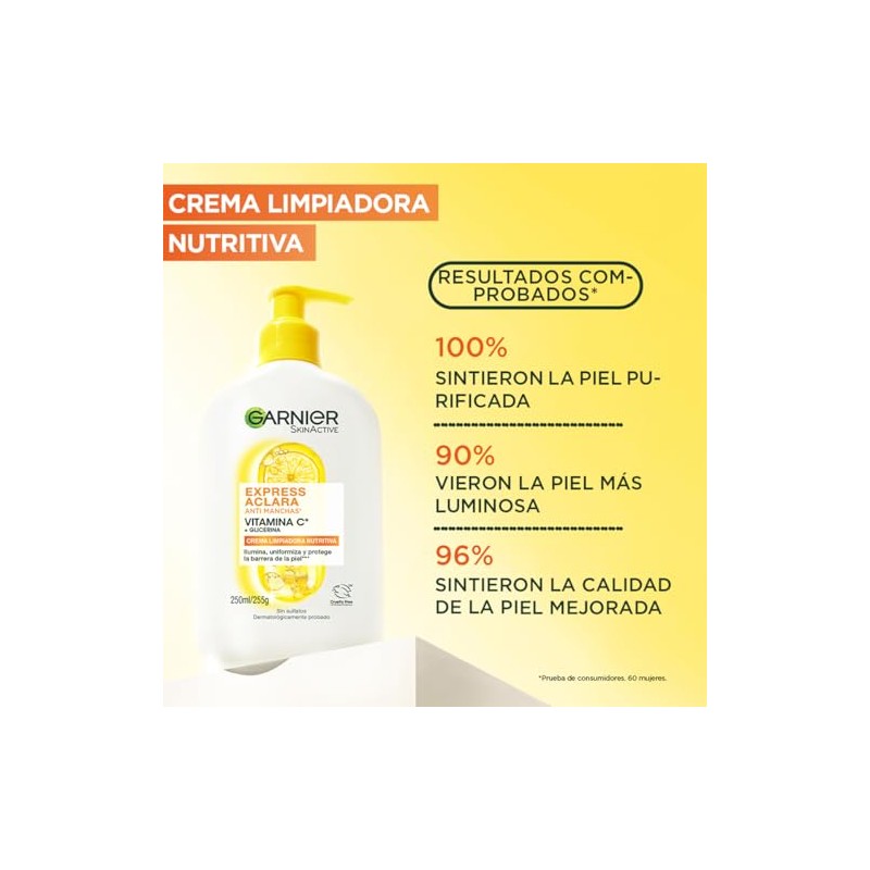 Garnier Skin Active Express Aclara Vitamina C Gel Limpiador Facial,