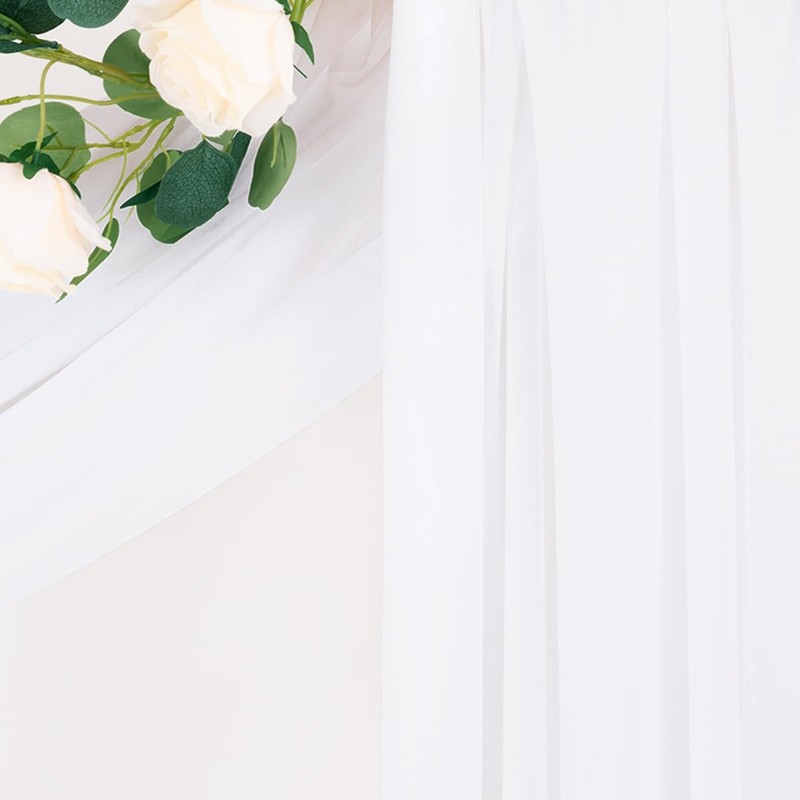 Loopiske White Wedding Arch Draping Fabric 1 Panel 29" ×
