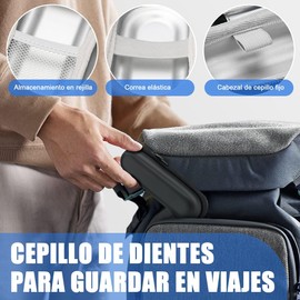 NIAWEA Estuche para Cepillo de Dientes Universal,con 4 Protector Cabezal del Cepillo,Estuche de Viaje para Cepillos de Dientes,Almacenamiento Multifuncional,Rígido,con Bolsillo Interior (22×6×7.5cm)