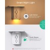 Mifaso Wall Outlet Extender with Shelf and Night Light,Surge Protector