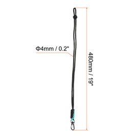 [PATIKIL] Badge Lanyard with Snap Hook 48cm Braided Neck Keychain Lanyard Adjustable Cord Lock Key Whistle for Wallet Green