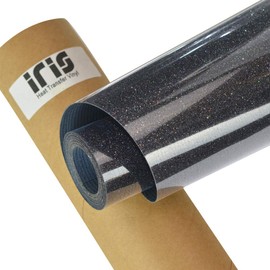 IRIS Heat Transfer Vinyl HTV Glitter on Top roll 11.8 inches by 20 feet, Iron On Vinyl, HTV Vinyl for Silhouette Cameo or Cricut for T-Shirts and Fabrics