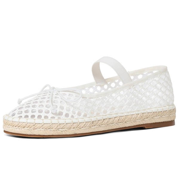 AMINUGAL Mesh Ballet Flats Shoes for Women Round Toe Platform