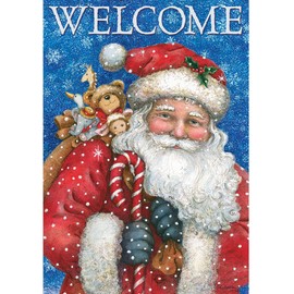 " Santa's Gifts " - Double Sided, Garden Size, 12 Inch X 18 Inch Decorative Flag